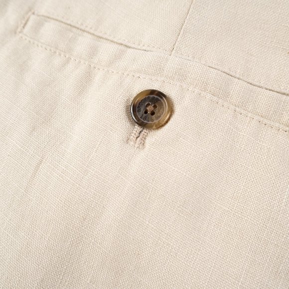 BROOKS BROTHERS 346 100% Linen tan pleated shorts size 38, fit like 36 - Picture 5 of 10